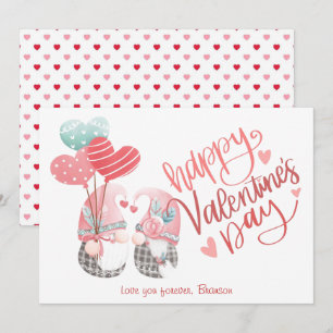 Glad Alla hjärtans dag Cute Gnome Couple Valentine Anteckningskort