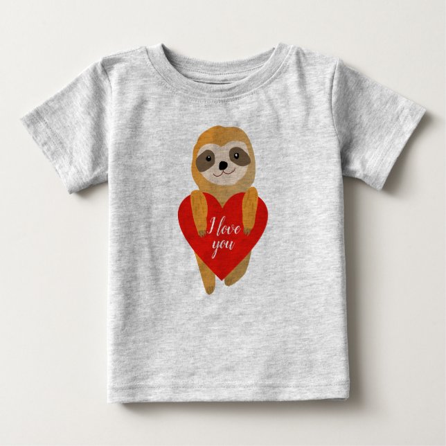Glad Alla hjärtans dag | Cute Heart Sloth Tee (Framsida)