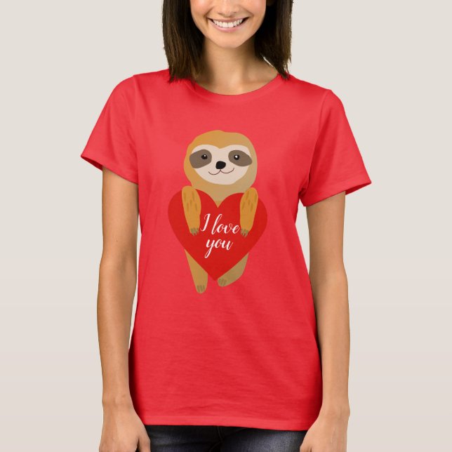 Glad Alla hjärtans dag | Cute Heart Sloth Tröja (Framsida)