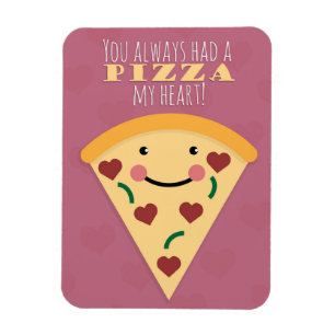 Glad Alla hjärtans dag Cute Pizza Slice Humor Magnet
