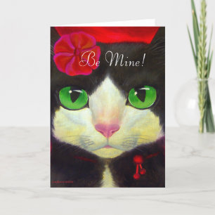 Glad Alla hjärtans dag Cute Tuxedo-nuny Art Helgkort