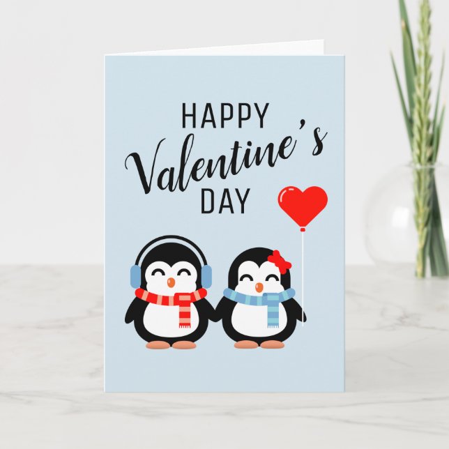 Glad Alla hjärtans dag | Cutie Paj Penguins Kort (Framsida)