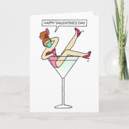 Glad Alla hjärtans dag Dam i en Ansikte-mask Kort