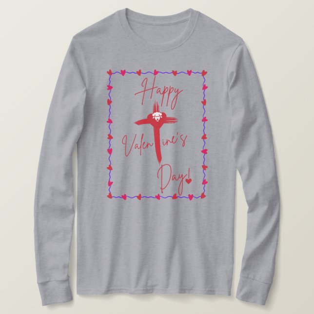 Glad Alla hjärtans dag Dam Tee (Design framsida)