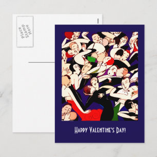Glad Alla hjärtans dag. Dancing Par Art Deco Helg Vykort
