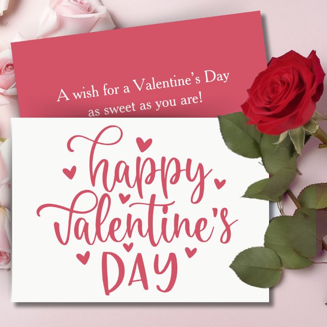 Glad Alla Hjärtans Dag Dekorativt Manuskript Anpas Julkort (Happy Valentine's Day Decorative Script Custom Holiday Card. Add your name and a special message!)
