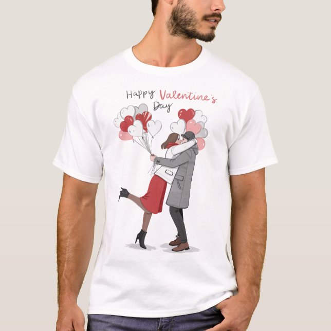 Glad Alla hjärtans dag design  T Shirt (Framsida)