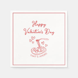 Glad Alla hjärtans dag - det är Amore Red Pappersservett