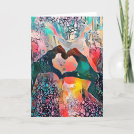 Glad Alla hjärtans dag | Din Ord Hand Heart Kärlek Helgkort