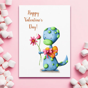 Glad Alla Hjärtans Dag Dinosaurie Kort