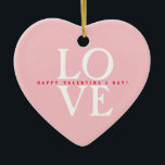 Glad Alla hjärtans dag Elegant Kärlek Romantic ros Julgransprydnad Keramik<br><div class="desc">Grattis på Alla hjärtans dag - Fin Elegant design med modern Papper ART-dekoration, rosa mönster. Fin romatisk design med speciell önskemål-malltext. Kalligrafi, bokstäver. Anpassa dem genom att lägga till önskemål-texten och Namn som ett eget för Trendigets minimala design. Hem & Living > Home Décor > Helgdag accents > Ornaments (För...</div>