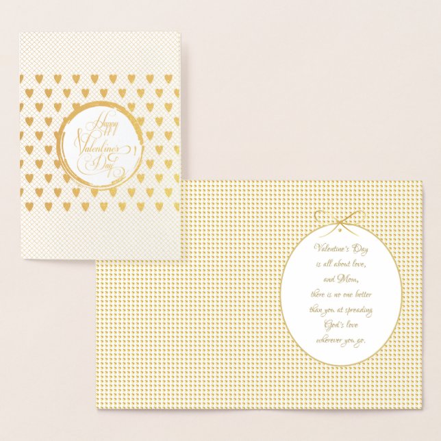 Glad Alla hjärtans dag Elegant Lyx Guld Folierat Kort (Display)