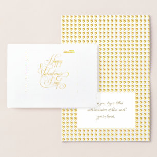 Glad Alla Hjärtans Dag Elegant Lyxig Guld Folierat Kort