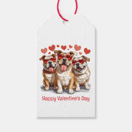 Glad Alla Hjärtans Dag Engelsk Bulldogg Presentetikett