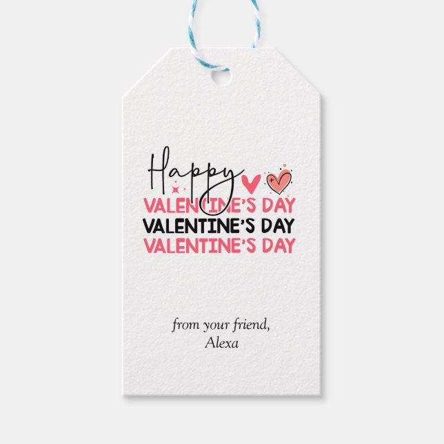 Glad Alla hjärtans dag, enkel märkre, Kärlek Presentetikett (Framsidan)