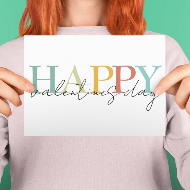  Glad Alla Hjärtans Dag Färgrik Enkel  Kort (Skapare uppladdad)