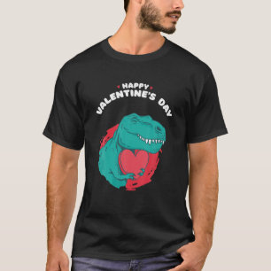 Glad Alla hjärtans dag, fin dino med hjärtklaffa T Shirt