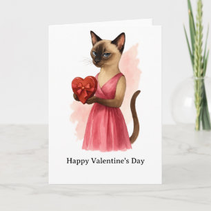 Glad Alla hjärtans dag för siameser katt älskare Kort
