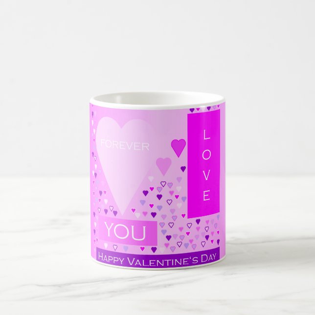Glad Alla hjärtans dag Forever love Hearts Rosa Kaffemugg (Center)