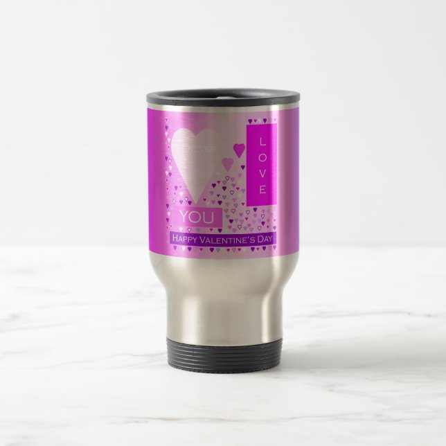 Glad Alla hjärtans dag Forever love Hearts Rosa Resemugg (Center)