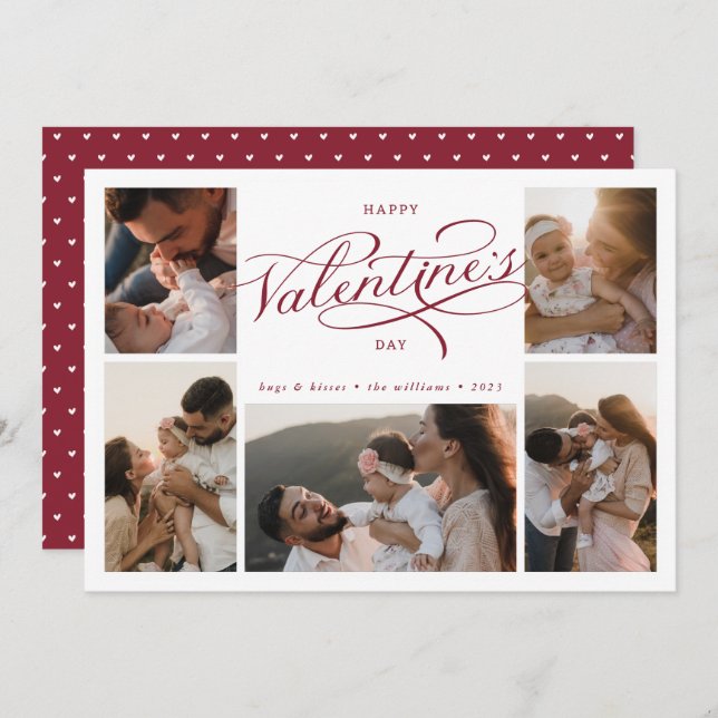 Glad Alla Hjärtans Dag Foto Collage Julkort (Fram/baksida)