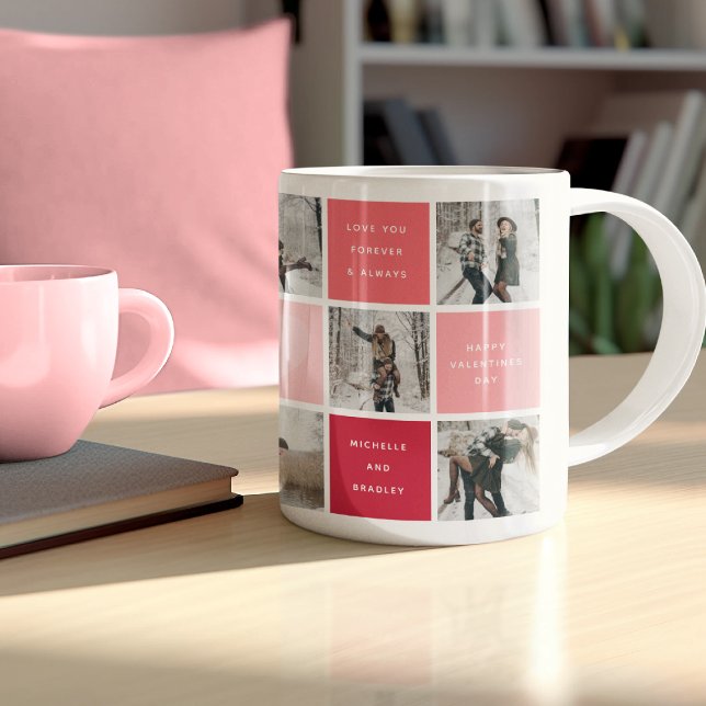 Glad Alla Hjärtans Dag Foto Grid Par Kaffemugg (Skapare uppladdad)