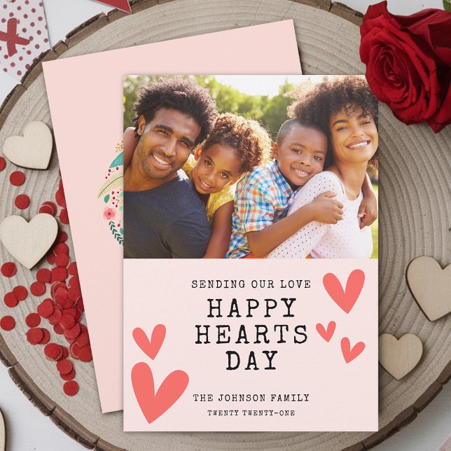 Glad Alla Hjärtans Dag Foto Platt Julkort (Happy Hearts Day Photo Flat Holiday Card)
