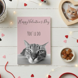 Glad Alla Hjärtans Dag från katt till människa Hum Kort