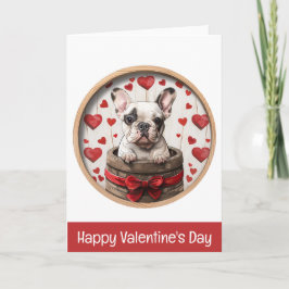 Glad Alla Hjärtans Dag Fransk Bulldog Helgkort