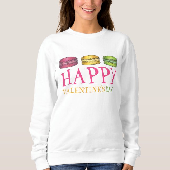 Glad Alla hjärtans dag Fransk Macaron Cookie Paste Tee Shirt (Framsida)
