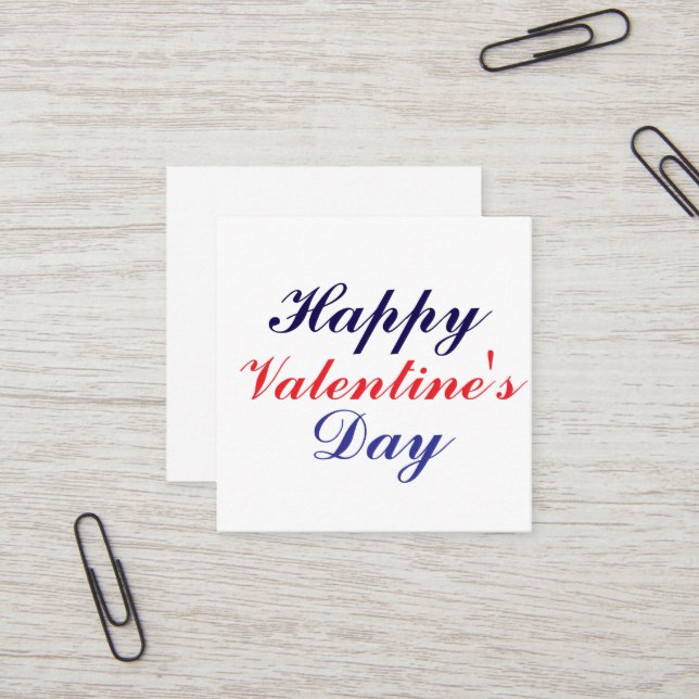 Glad Alla hjärtans dag Fyrkantigt Visitkort (Fram/Back In Situ)