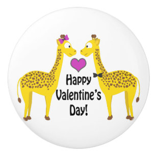 Glad Alla hjärtans dag Giraffes Knopp