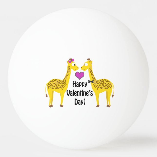 Glad Alla hjärtans dag Giraffes Pingisboll (Framsidan)