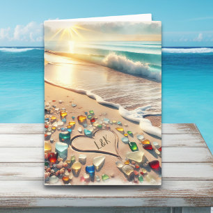 Glad Alla hjärtans dag   Glas från Romantic Ocean  Kort