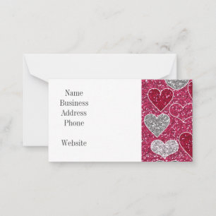 Glad Alla hjärtans dag Glitter Kärlek Bling Hearts Anteckningskort
