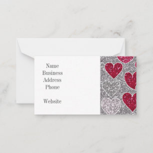 Glad Alla hjärtans dag Glitter Kärlek Bling Hearts Anteckningskort