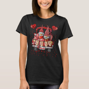 Glad Alla hjärtans dag Gnome Lastbil Hearts Kärlek T Shirt