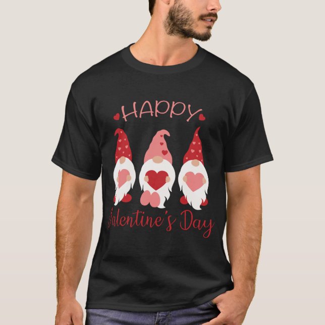 Glad Alla hjärtans dag Gnomes Red Play Hearts Kärl T Shirt (Framsida)