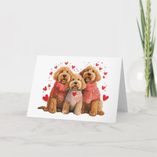 Glad Alla Hjärtans Dag Goldendoodle Hundar Kort
