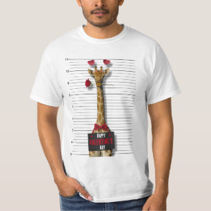 Glad Alla hjärtans dag Guilty Giraffe Funny Mugsho T Shirt