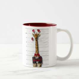 Glad Alla hjärtans dag Guilty Giraffe Funny Mugsho Två-Tonad Mugg