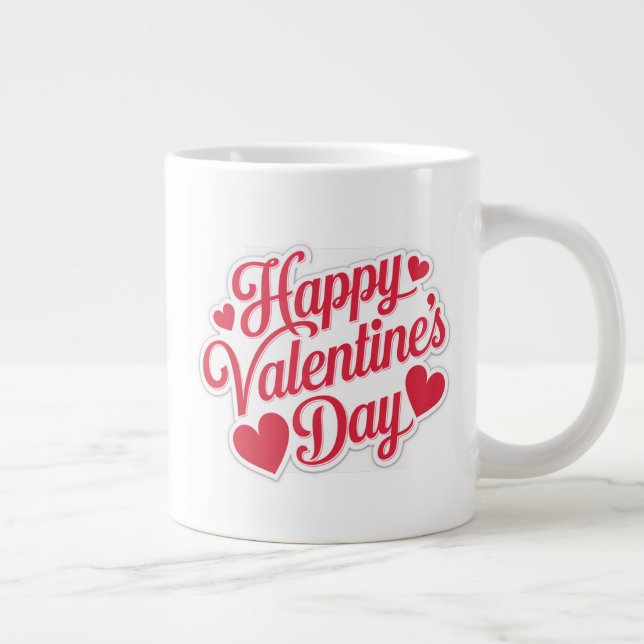 "Glad Alla hjärtans dag Hälsning Design Jumbo Mugg (Höger)