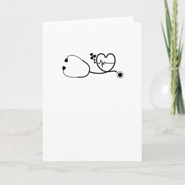 Glad Alla hjärtans dag Heart Beats Nurse Gift Helgkort (Framsida)