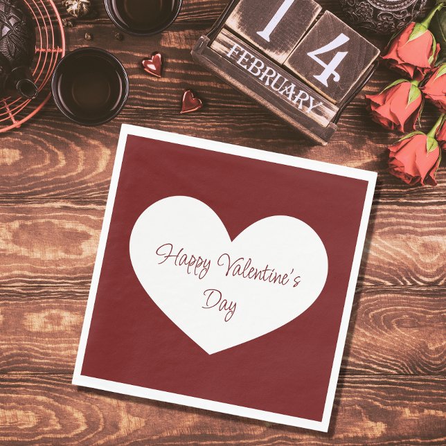 Glad Alla hjärtans dag Heart Cute Red Party Pappersservett (Skapare uppladdad)