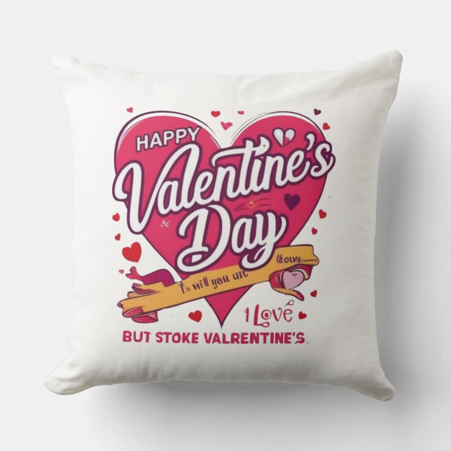 Glad Alla hjärtans dag Heart Dekorativ kudde (Framsida)