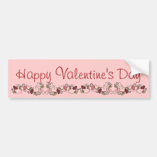 Glad Alla hjärtans dag Heart Garland Bumper Sticke Bildekal