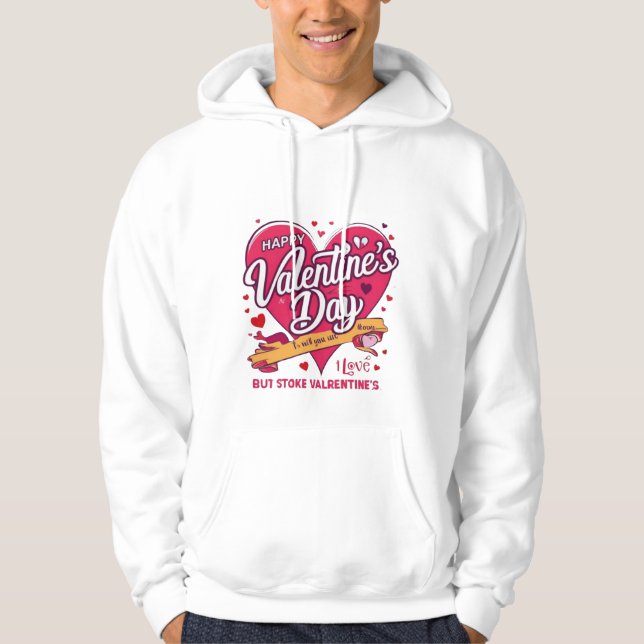 Glad Alla hjärtans dag Heart Manar Hoodie (Framsida)