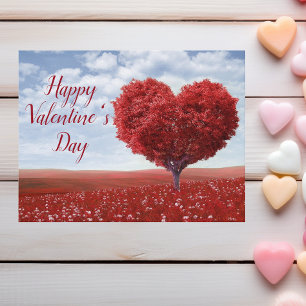 Glad Alla hjärtans dag Heart Träd Vykort