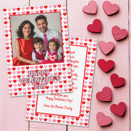 Glad Alla Hjärtans Dag Hjärtan med Anpassad Foto o Julkort