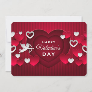 Glad Alla Hjärtans Dag Hjärtan och Cupid Julkort